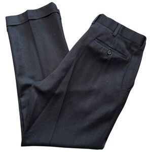 Ralph Lauren Purple Label 36 x 31 Black Wool Cuffed Hem Dress Trousers Pants